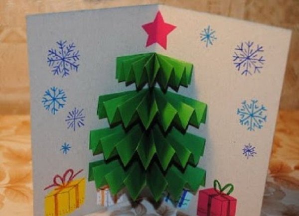 Поделка елка открытка своими руками