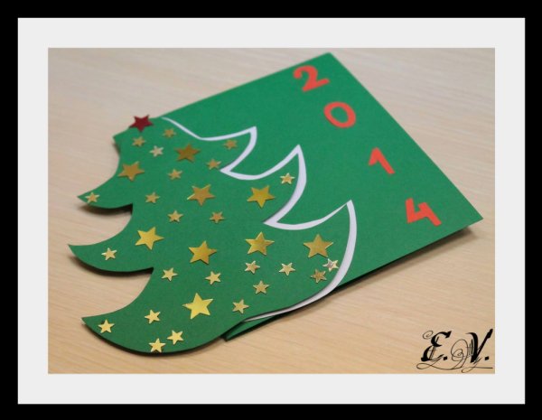 Открытка в виде елки