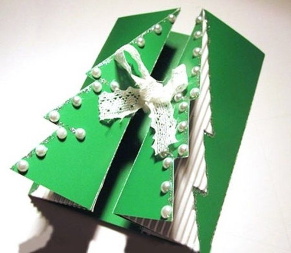 Открытка в виде елки