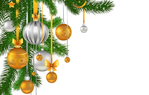 Новогодняя ветка с шарами