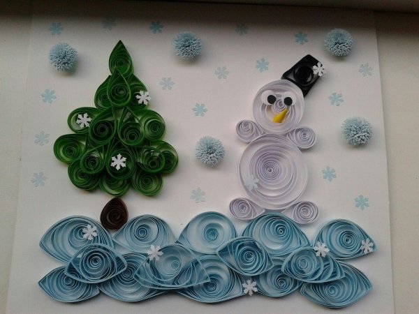 Новогоднее панно квиллинг