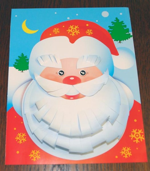 Новогодняя аппликация дед Мороз