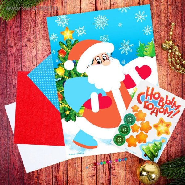 Детская Новогодняя аппликация