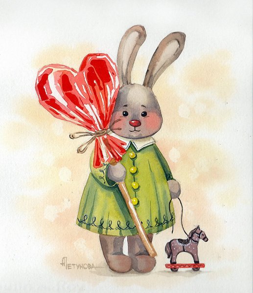Открытка на Пасху с зайцем английский