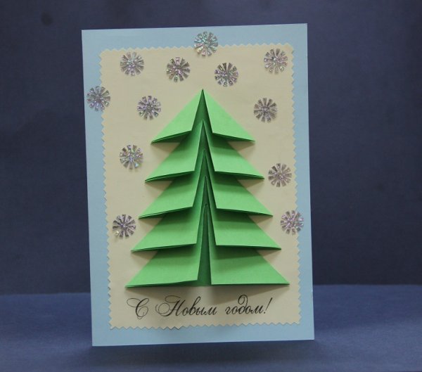 Открытка елка своими руками