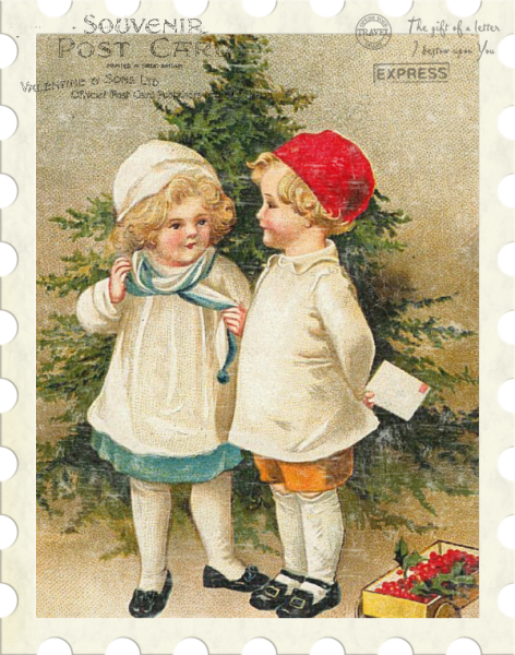 Старинные Рождественские открытки с детьми