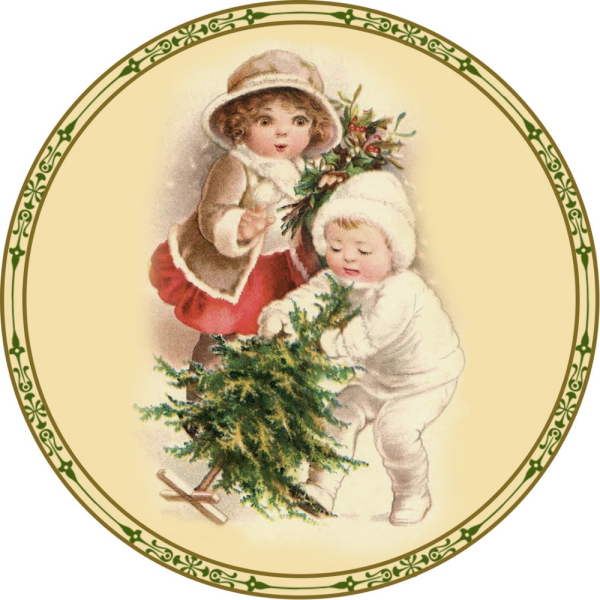 Винтажные открытки круглые