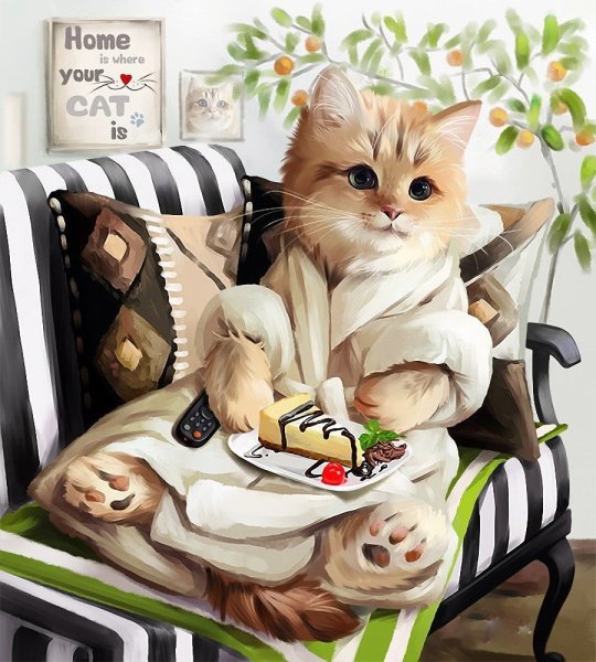 Цифровой художник Лорри Kajenna Кайенна коты