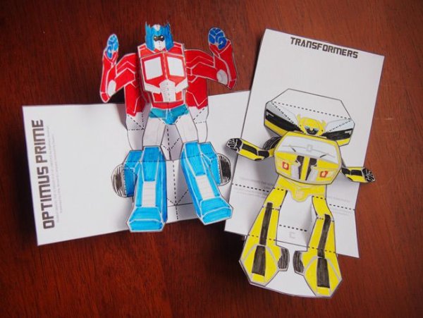 Открытка трансформер из бумаги