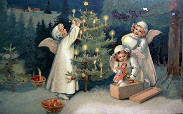 Антикварные Рождественские открытки