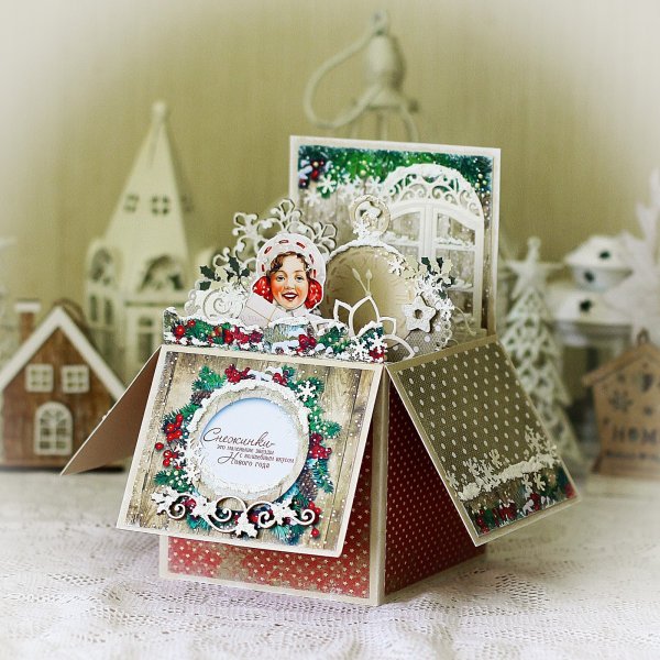 Елочка открытка раскладушка