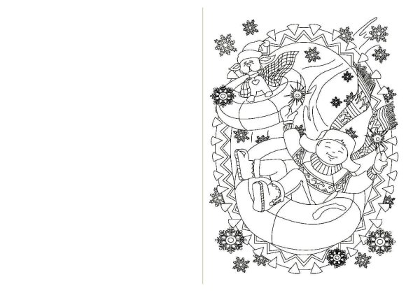 Новогодняя открыткакасскраска