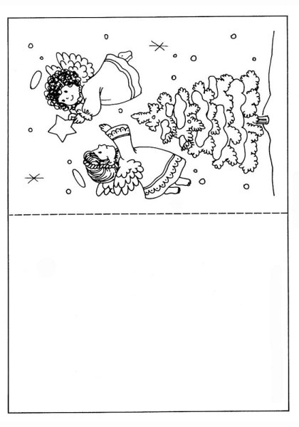 Новогодняя открытка раскраска