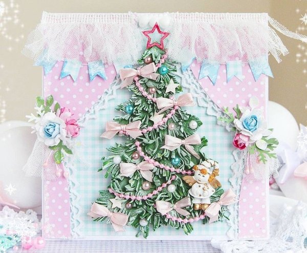 Новогодние открытки Скрапбукинг