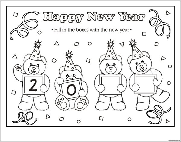 Новогодние раскраски на английском для детей