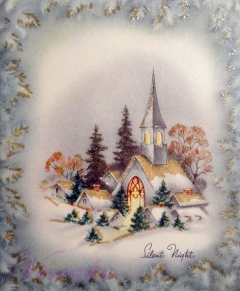 Новогодние домики для декупажа