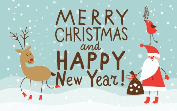 Merry Christmas and Happy New year надпись