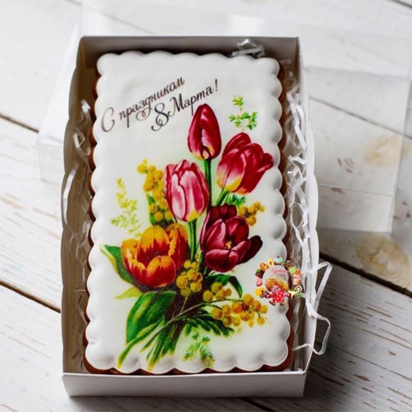 Пряничная открытка с днем рождения