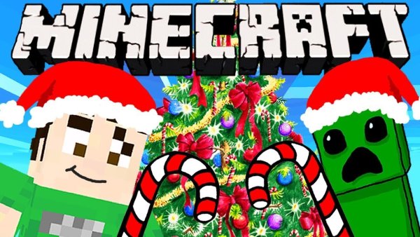 Новый год в стиле майнкрафт
