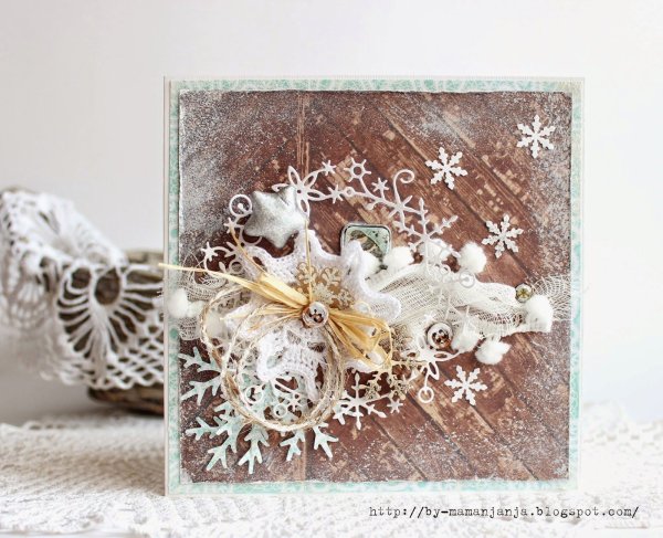 Новогодние открытки в стиле Скрапбукинг