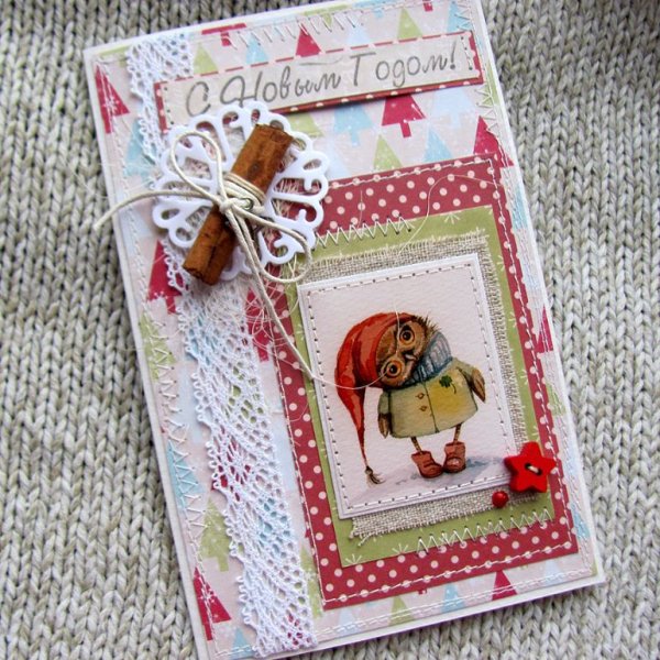 Открытки на новый год Скрапбукинг