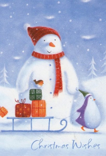 Открытка "Снеговик"