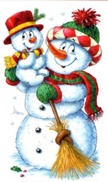 Новогодний Снеговик рисунок