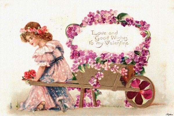 Старинные французские открытки с днем рождения