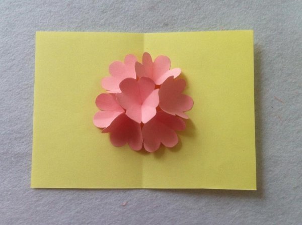 Открытка с цветами внутри