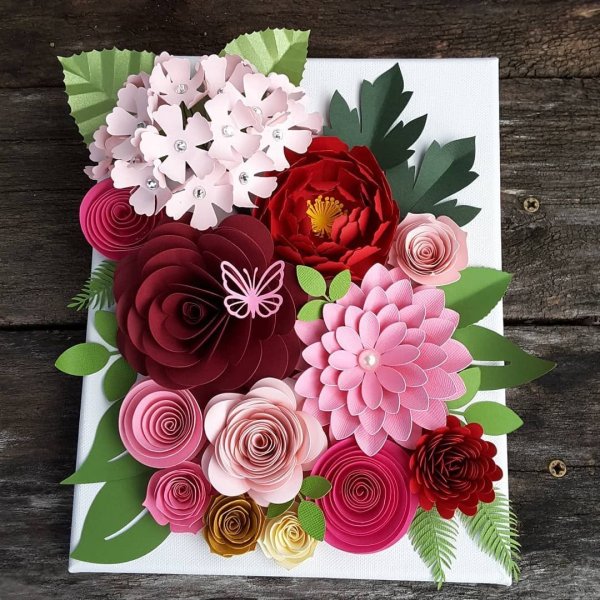 Объемная открытка цветы