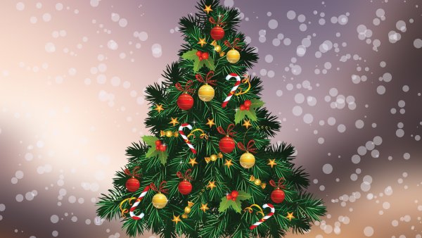 Новогодний фон с елкой