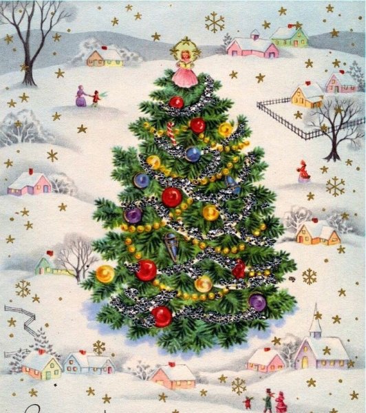 Открытка "Новогодняя елка"