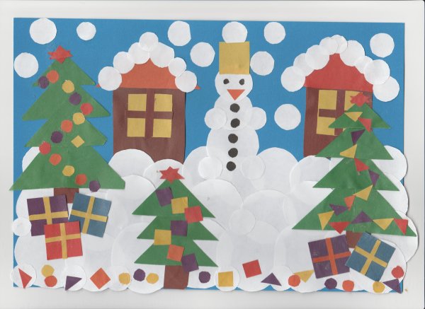 Аппликация на тему зима