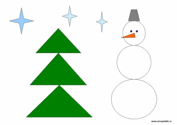 Геометрическая аппликация для детей