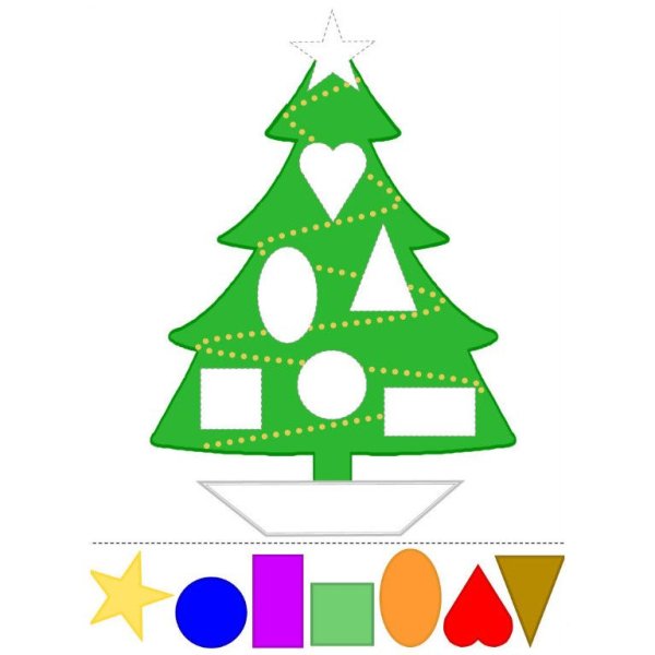 Новогодняя елка из геометрических фигур