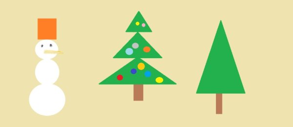 Новогодняя елка из геометрических фигур