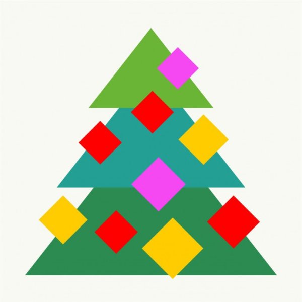 Елка из треугольников для детей