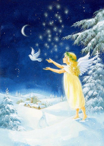 Рождественская елка с ангелами