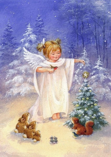 Рождественские старинные ангелы