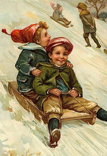 Старинные открытки с детьми новый год