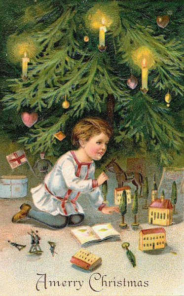 Старинные открытки с елкой