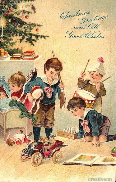 Новогодние открытки детки СССР