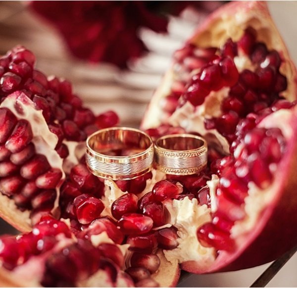 Гранатовая свадьба открытки
