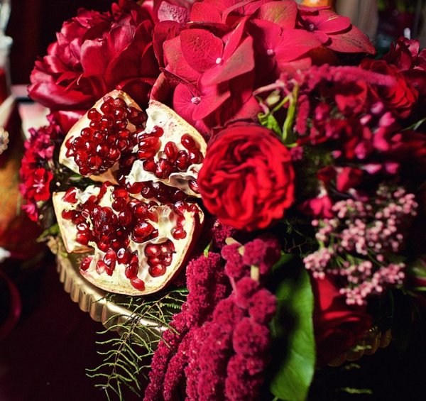 Гранатовая свадьба открытки