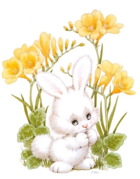 Заяц с цветочком