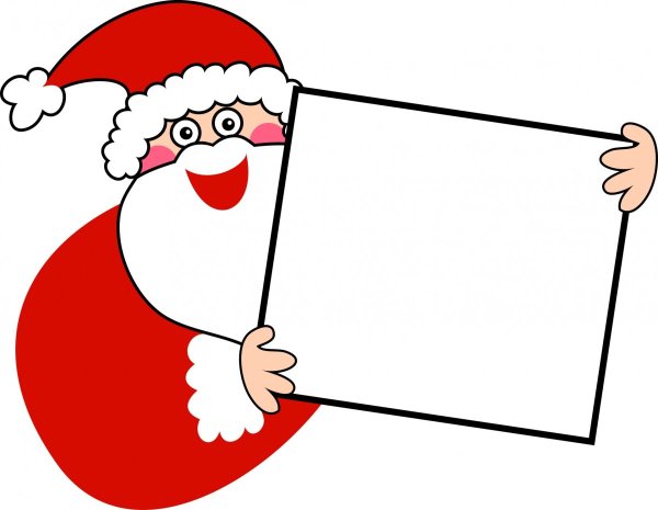 Дед Мороз с табличкой