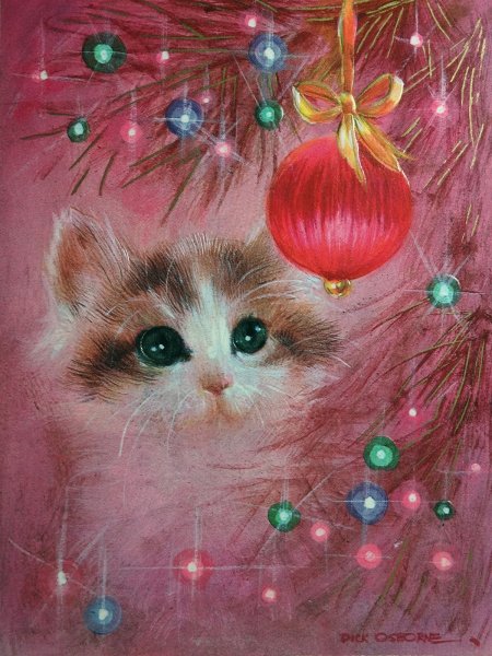 Новогодний котик арт