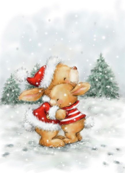 Веселые зимние иллюстрации с надписями