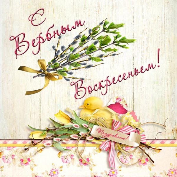 Поздравление с Вербным воскресеньем открытки