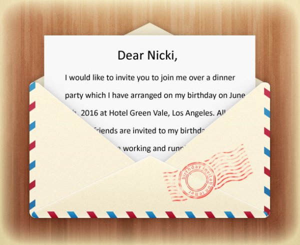 Письмо приглашение на английском